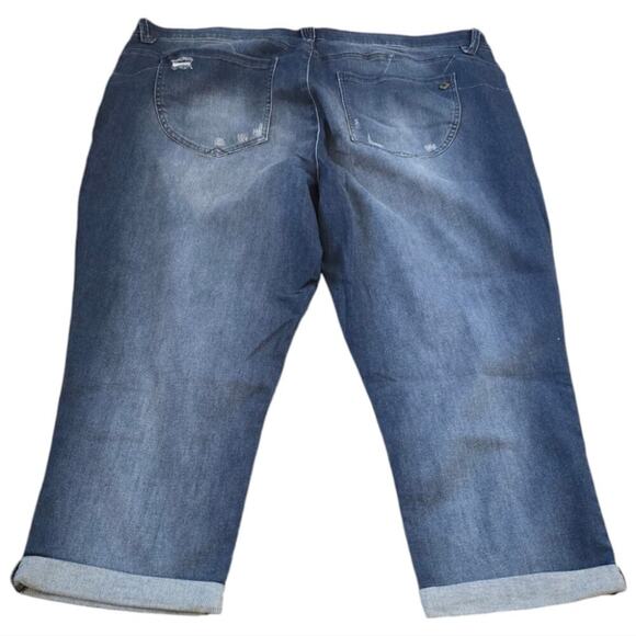Democracy "Ab"solution® Blue Ankle Skimmer Distressed‎ Jean Plus Size 24 W New - Picture 6 of 15